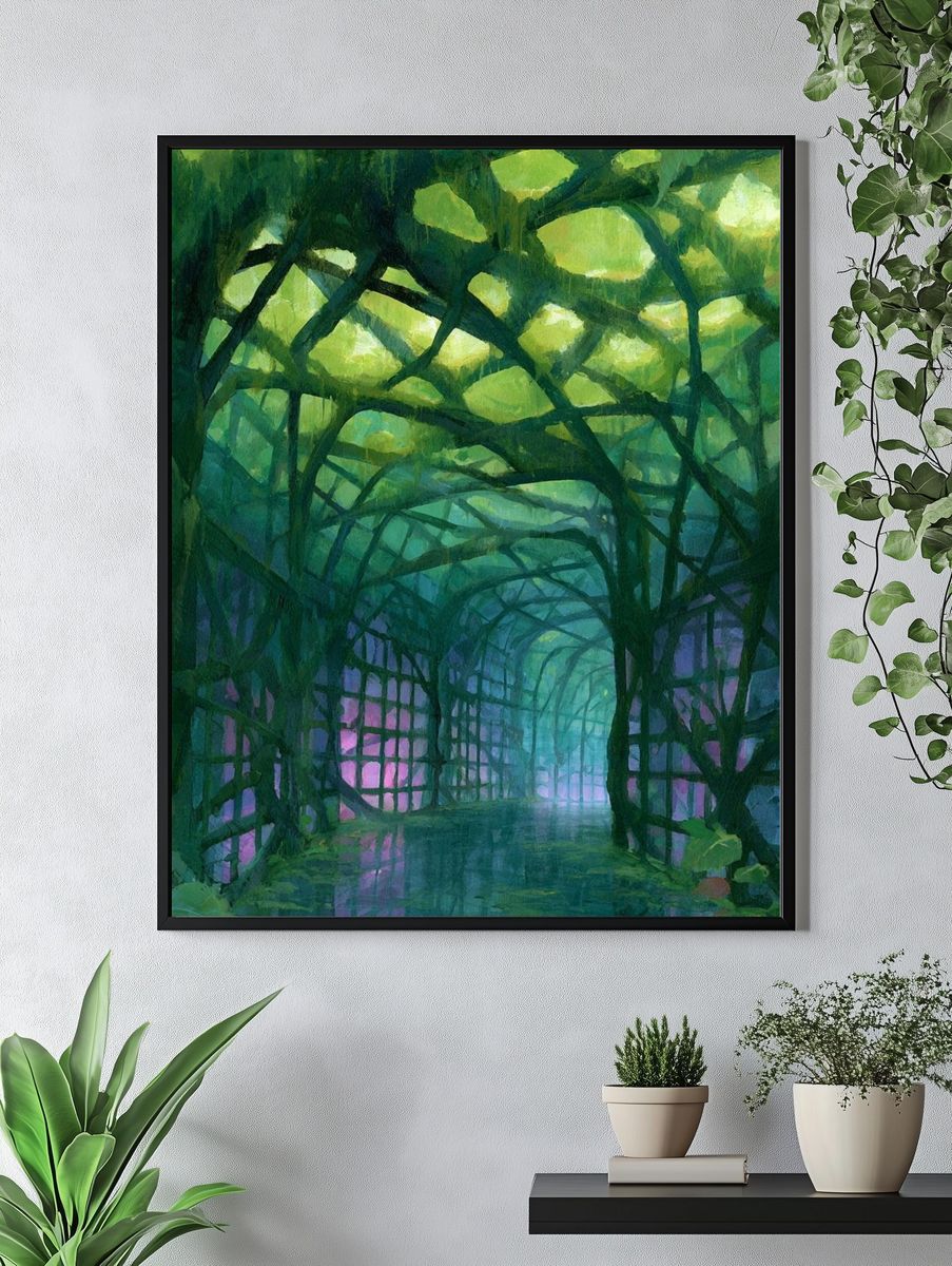 Enchanted Green Canopy Poster. — room view 4