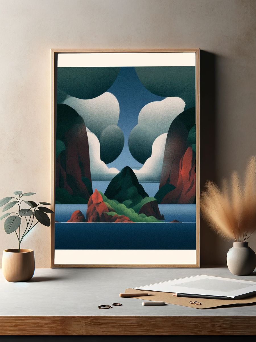 Surreal Coastal Landscape Poster. — room view 2