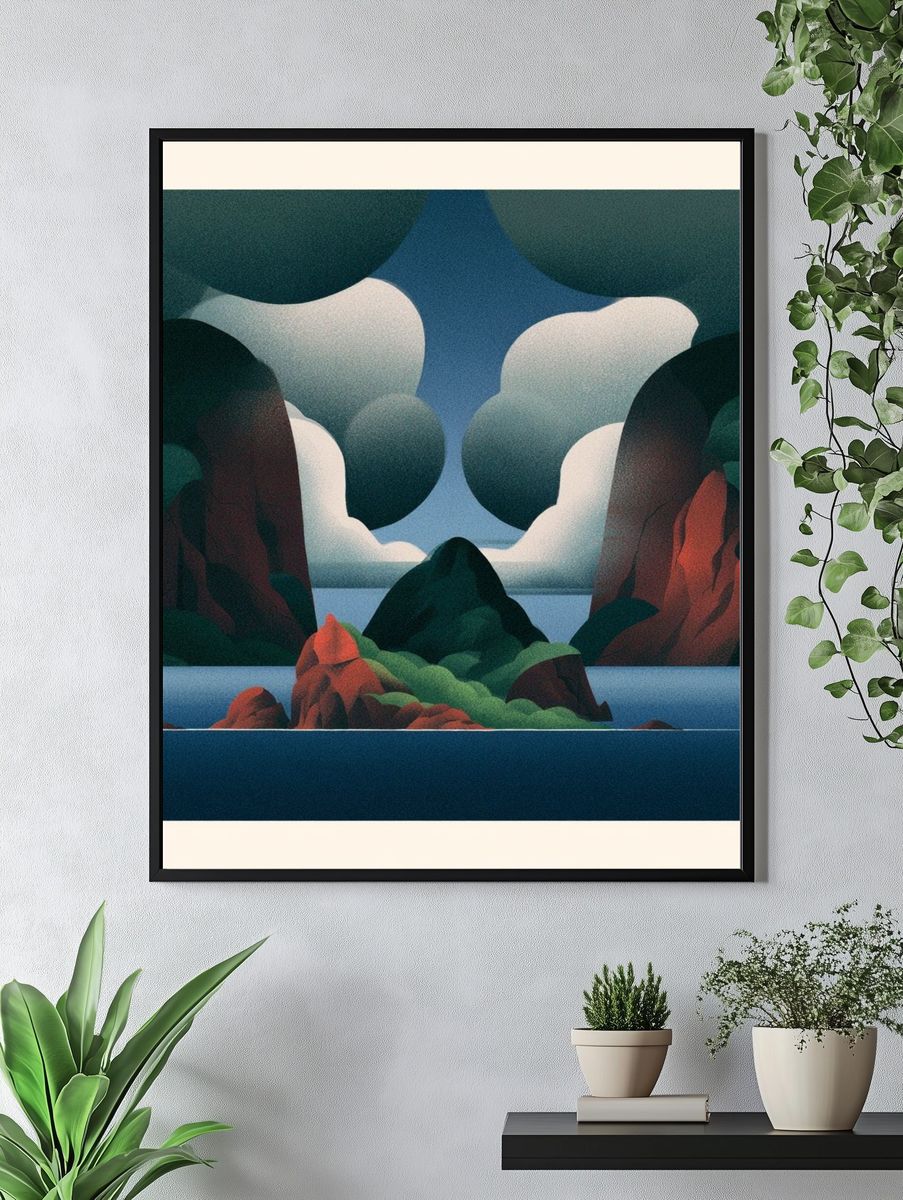 Surreal Coastal Landscape Poster. — room view 4