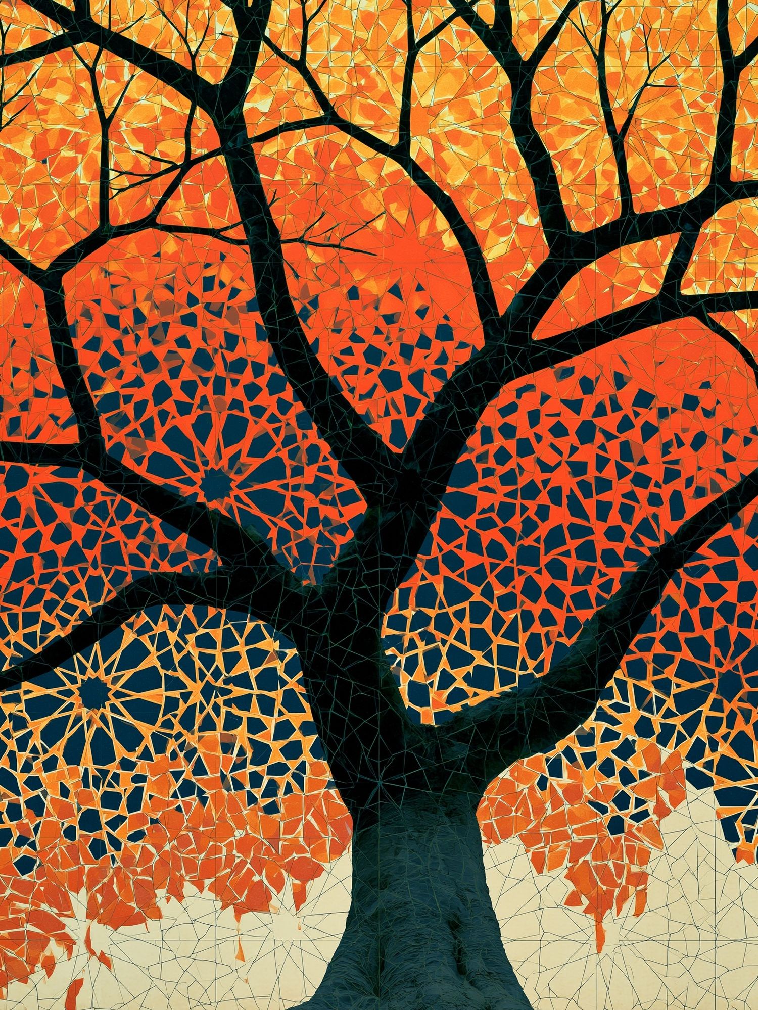 Autumn Tree Mosaic Poster. poster detail