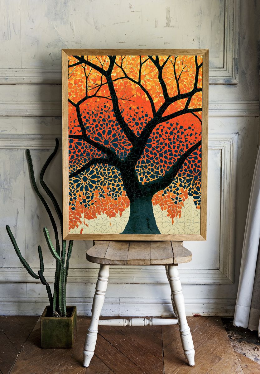 Autumn Tree Mosaic Poster. room preview
