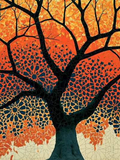 Autumn Tree Mosaic Poster.