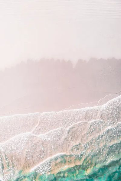 White sand beach mobile phone. poster