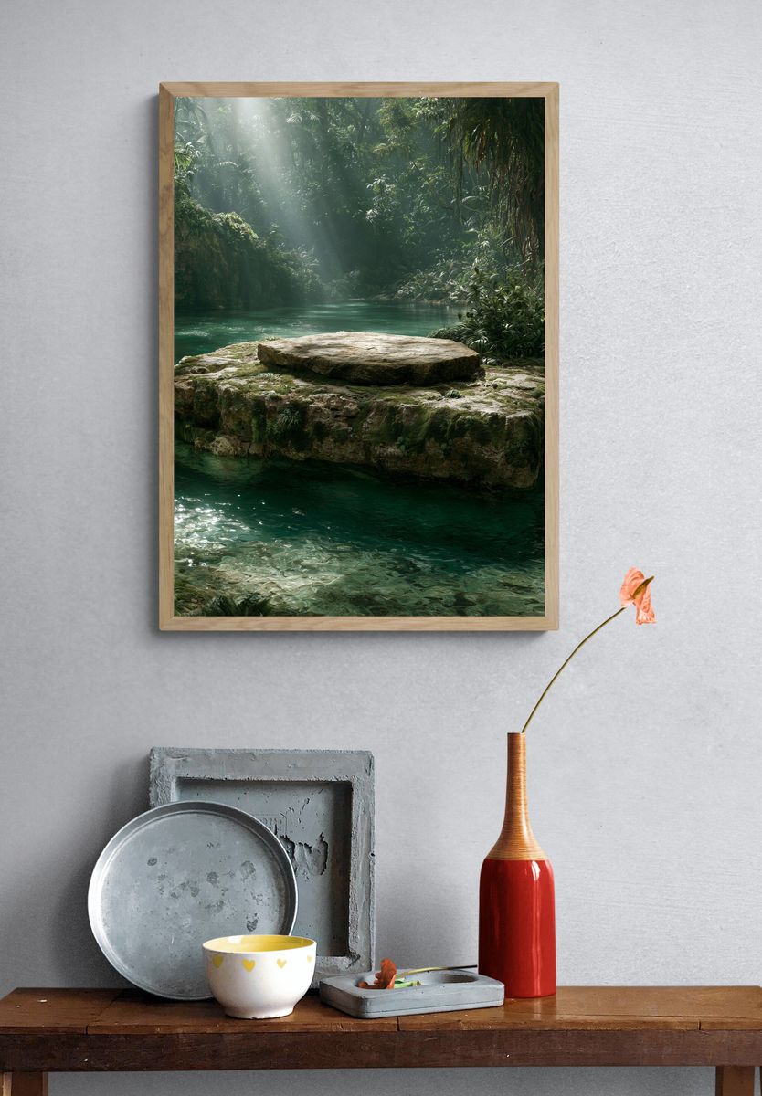 Tropical Jungle Lagoon Poster. — room view 3