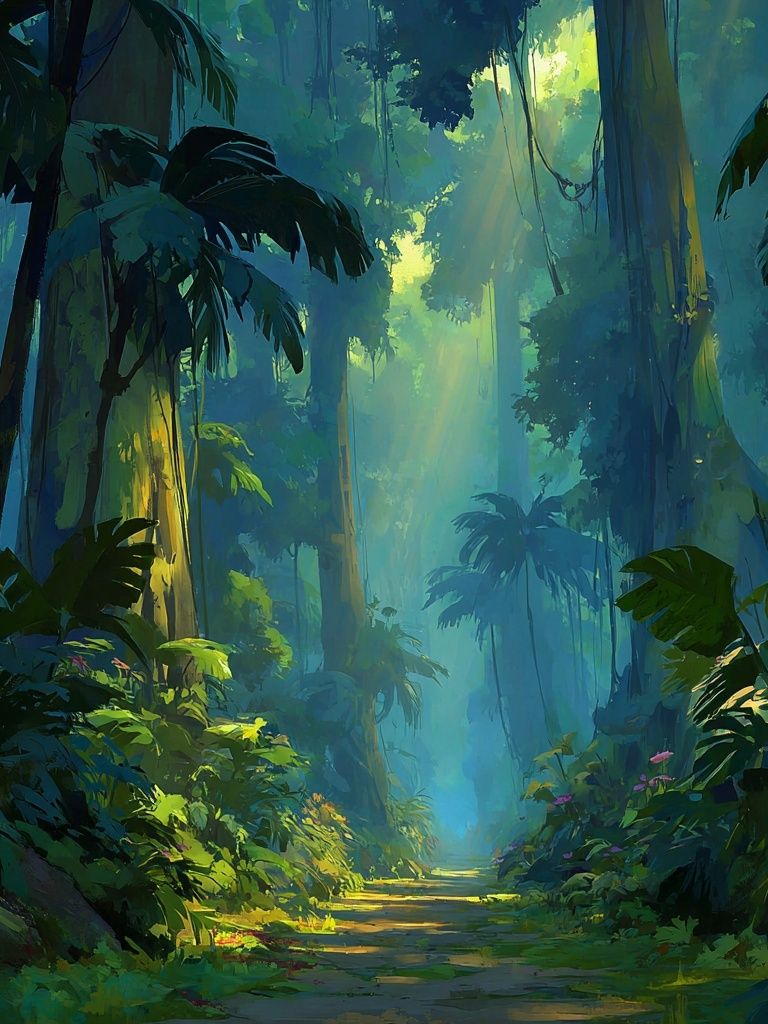 Lush Jungle Path — Nature Poster. poster — nature art