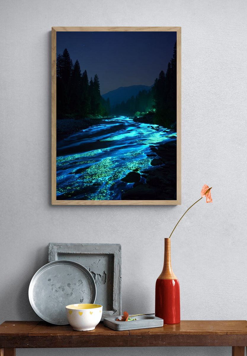 Glowing River Nightscape Poster. — room view 3