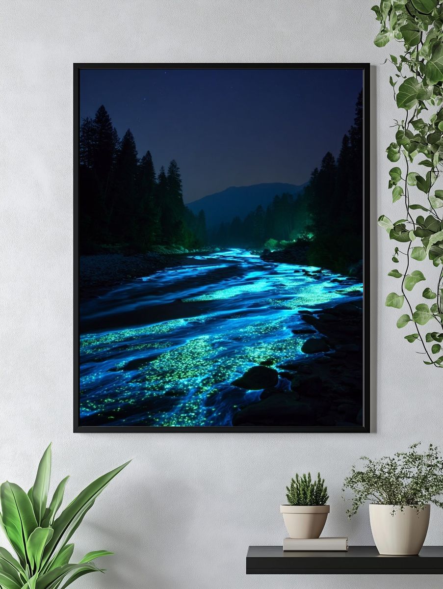 Glowing River Nightscape Poster. — room view 4
