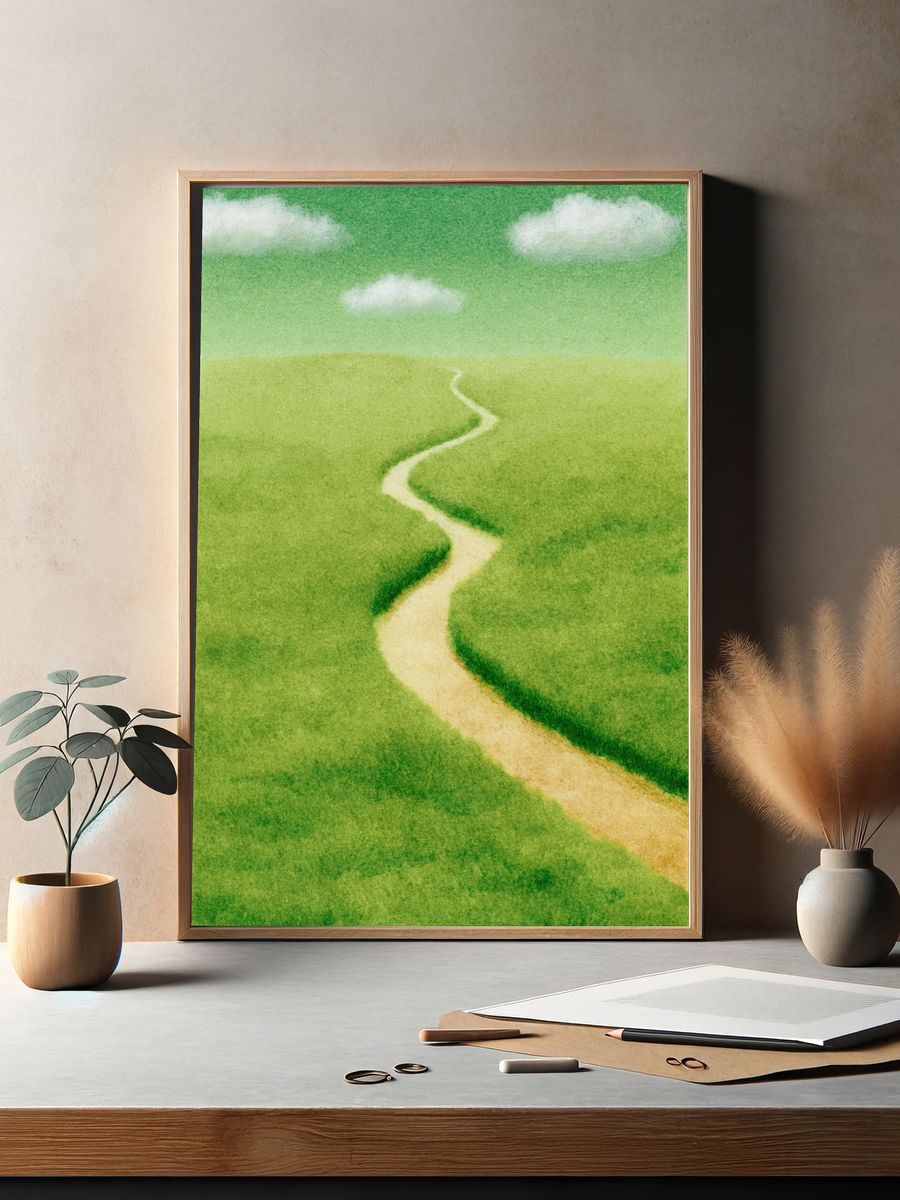 Meadow Path Watercolor Print. — room view 2