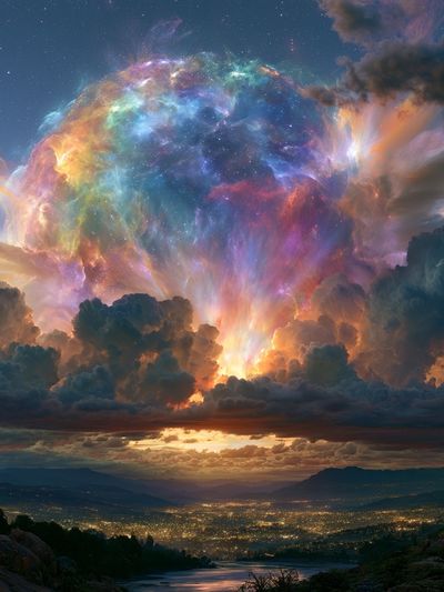 Cosmic Cloudburst Sky Print. poster