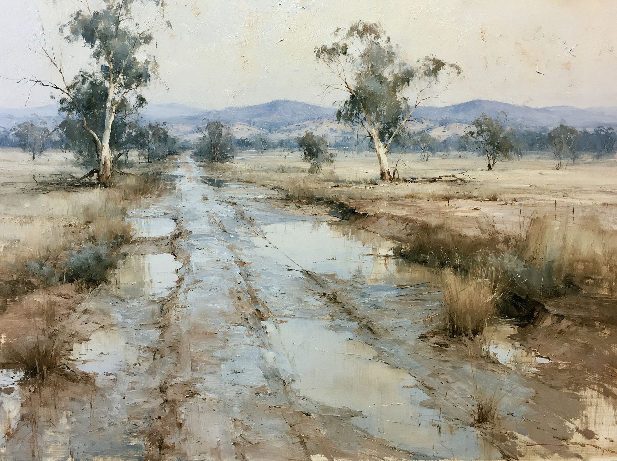 Misty Eucalyptus Landscape Print. poster detail