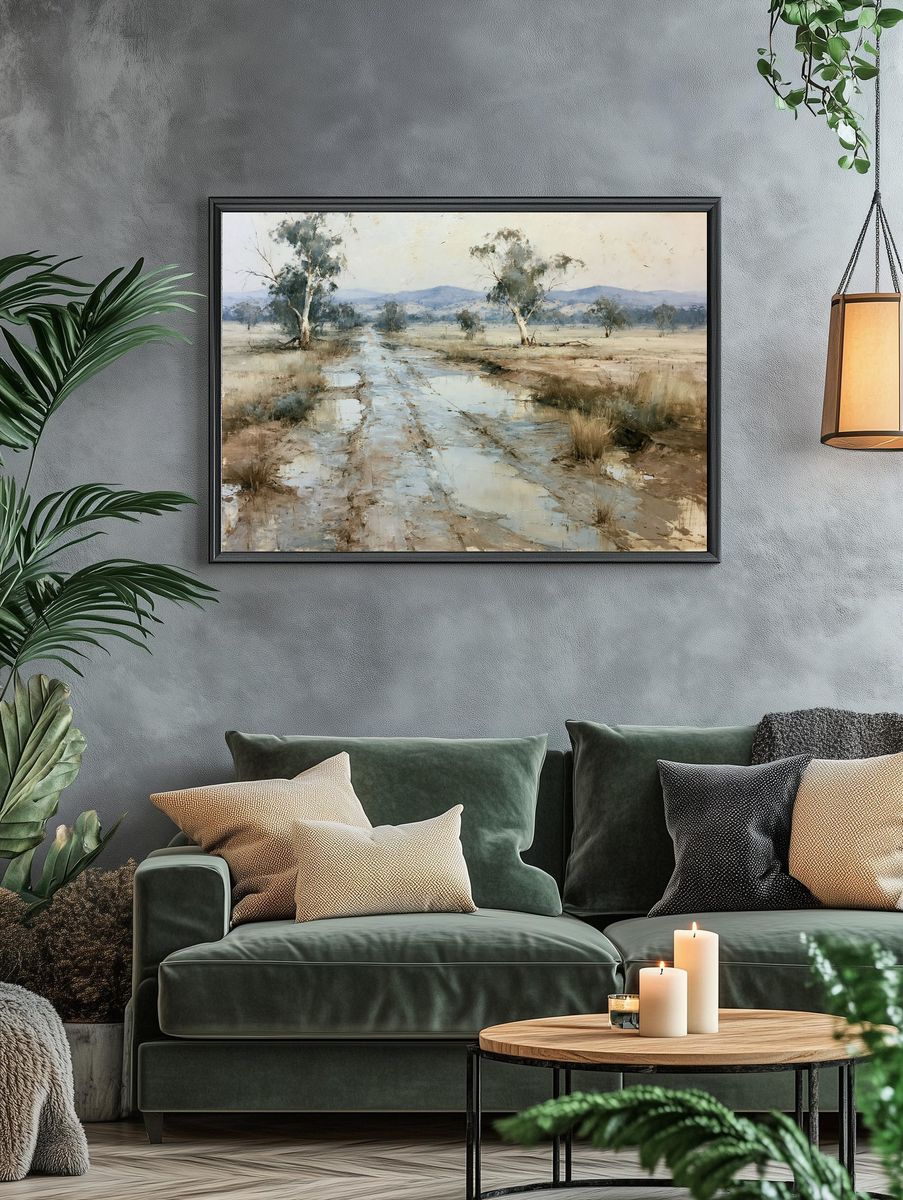 Misty Eucalyptus Landscape Print. — room view 4
