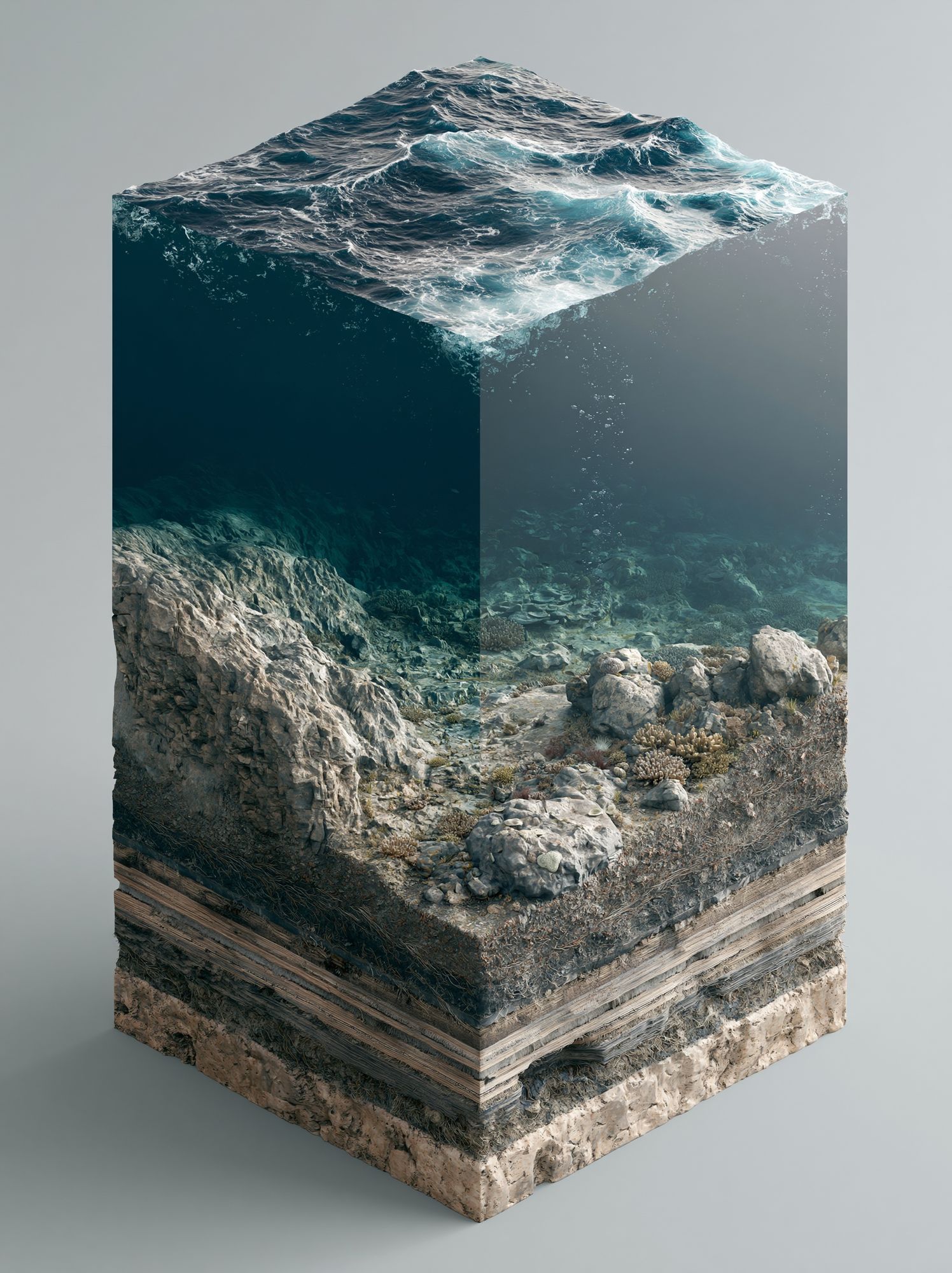 Ocean Reef Cross-Section Print. poster — nature art