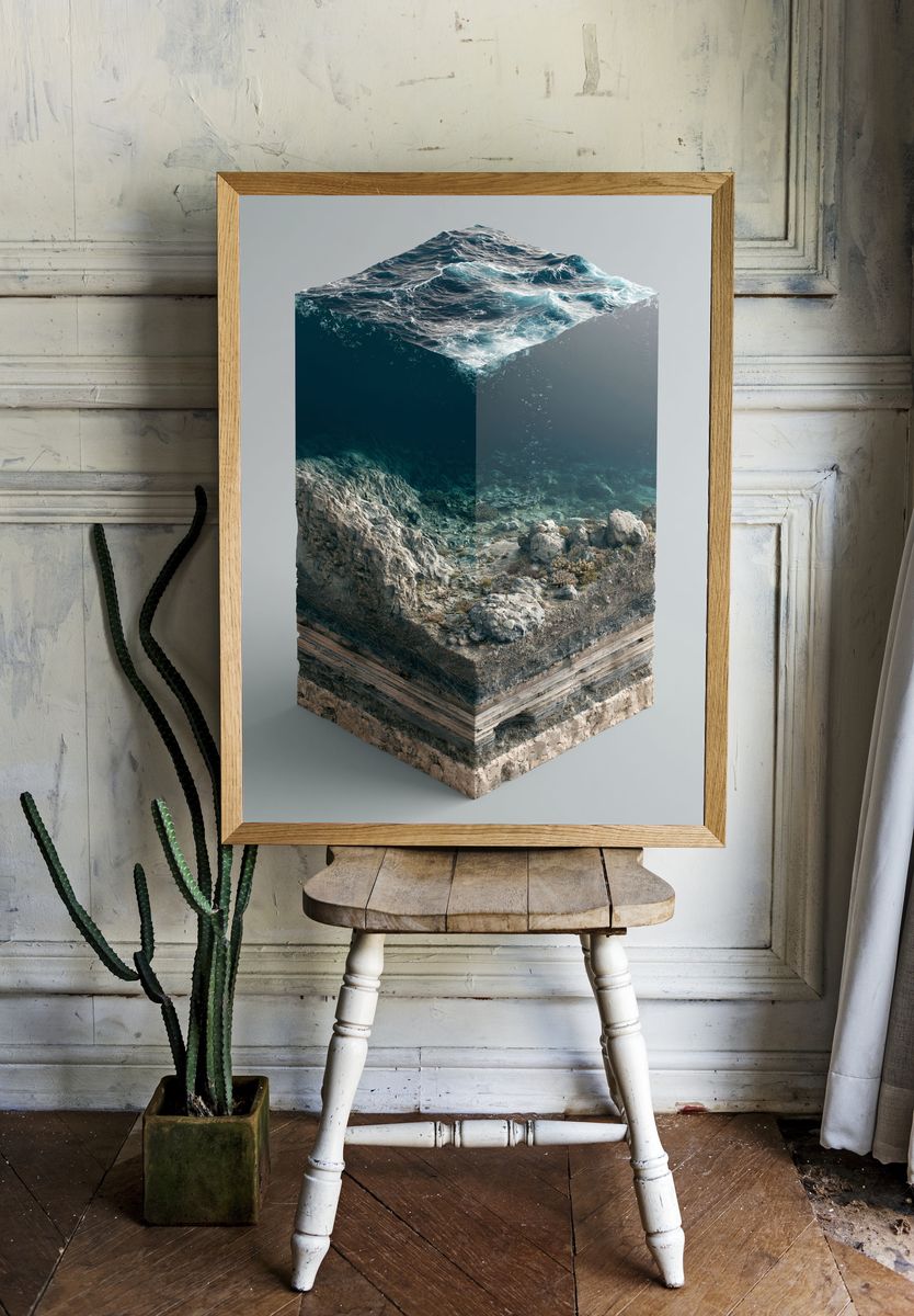 Ocean Reef Cross-Section Print. room preview