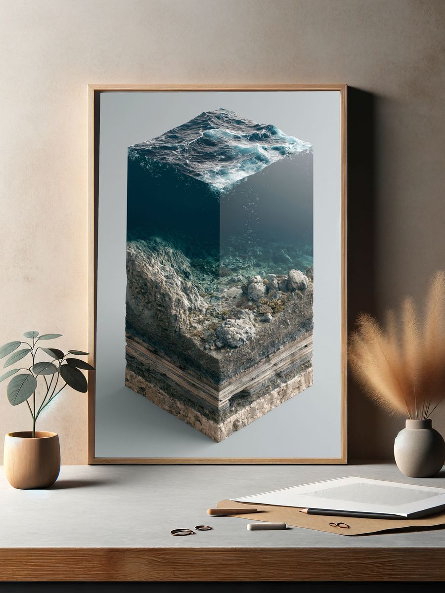 Ocean Reef Cross-Section Print. — room view 2