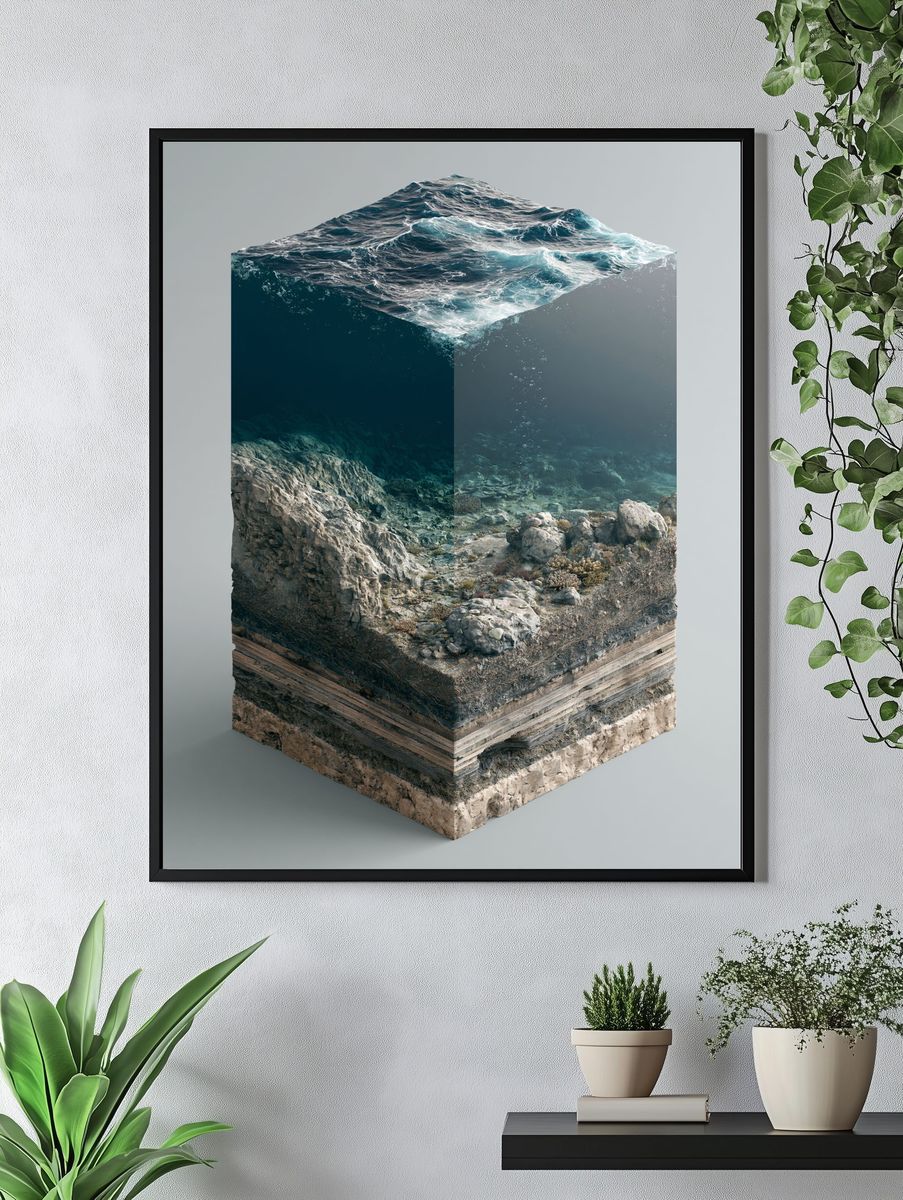 Ocean Reef Cross-Section Print. — room view 4