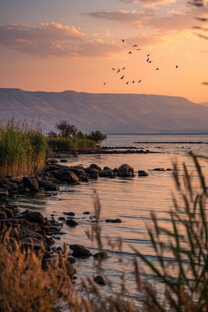 Sunset Lake Birds Photography Poster. poster — nature art