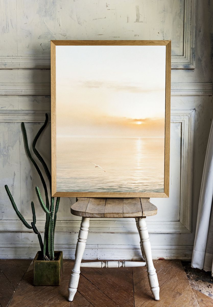 Golden Seascape Sunrise Poster. — room view 1