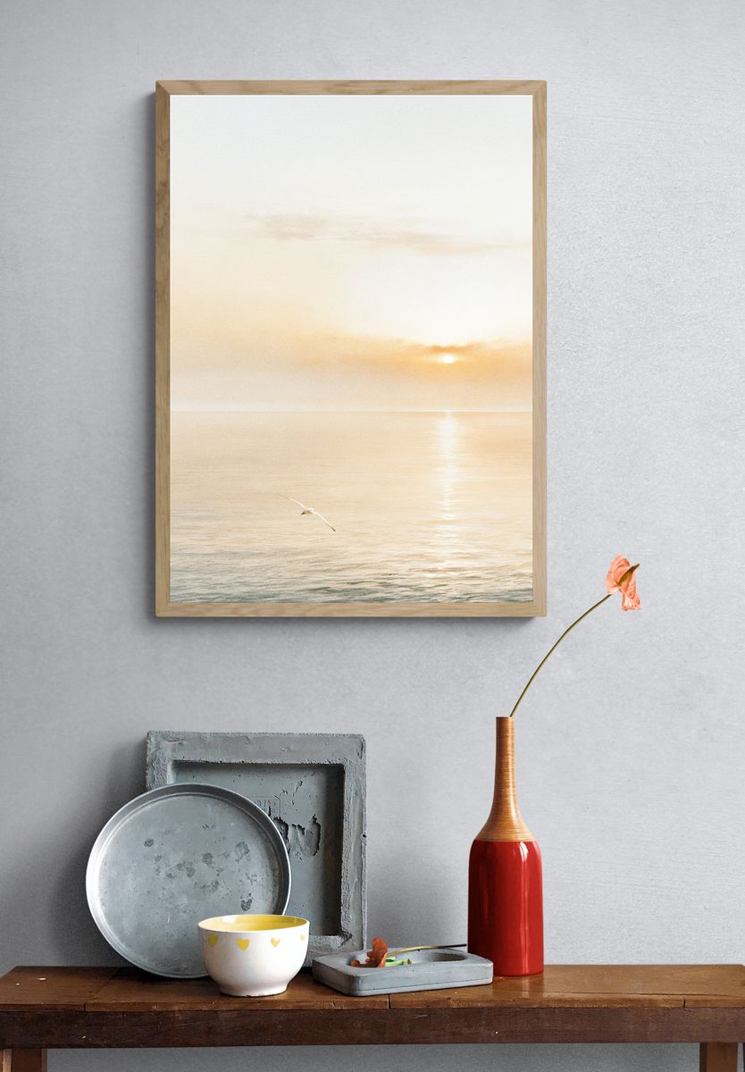 Golden Seascape Sunrise Poster. — room view 3