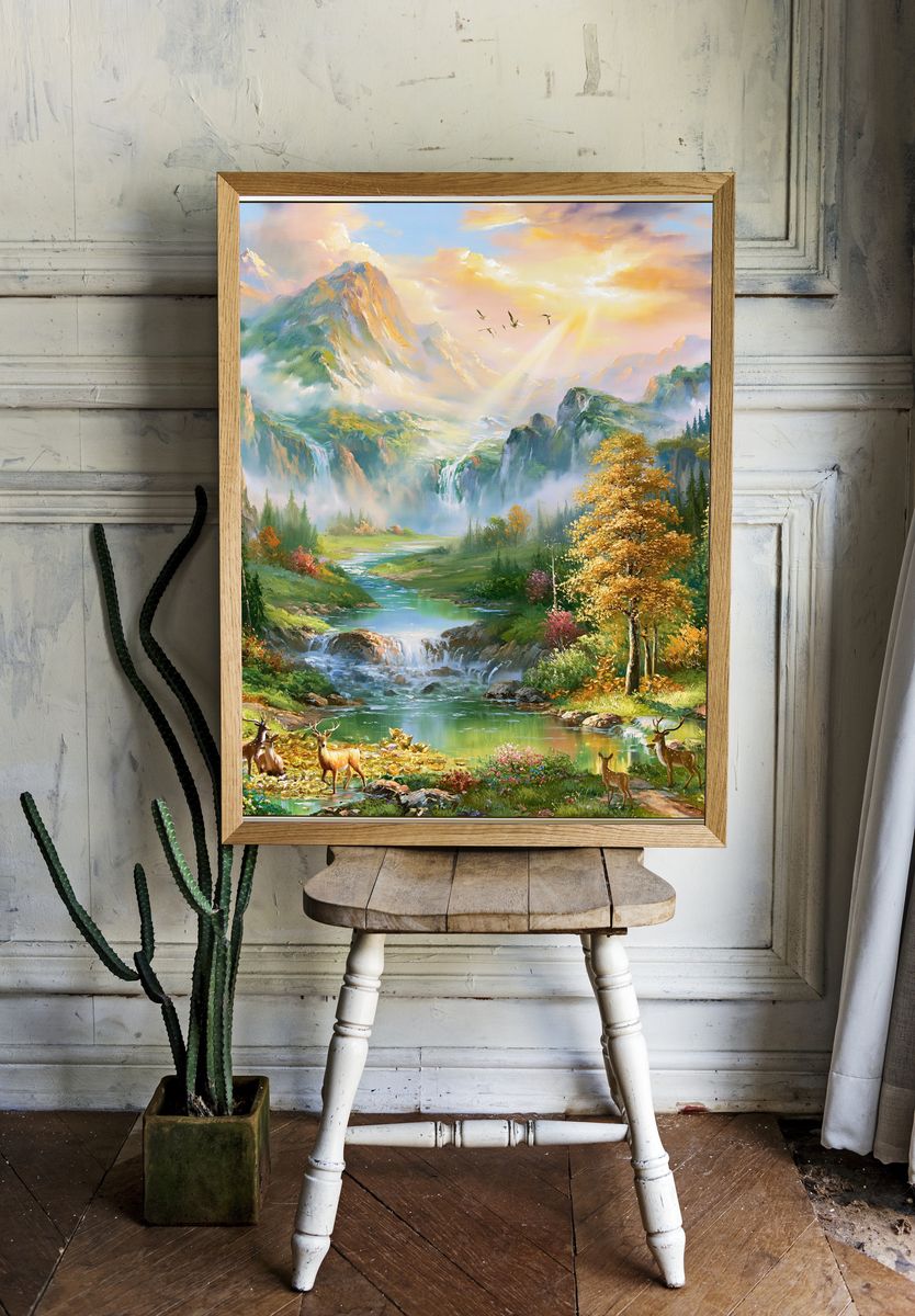 Enchanted Mountain Valley Poster. room preview