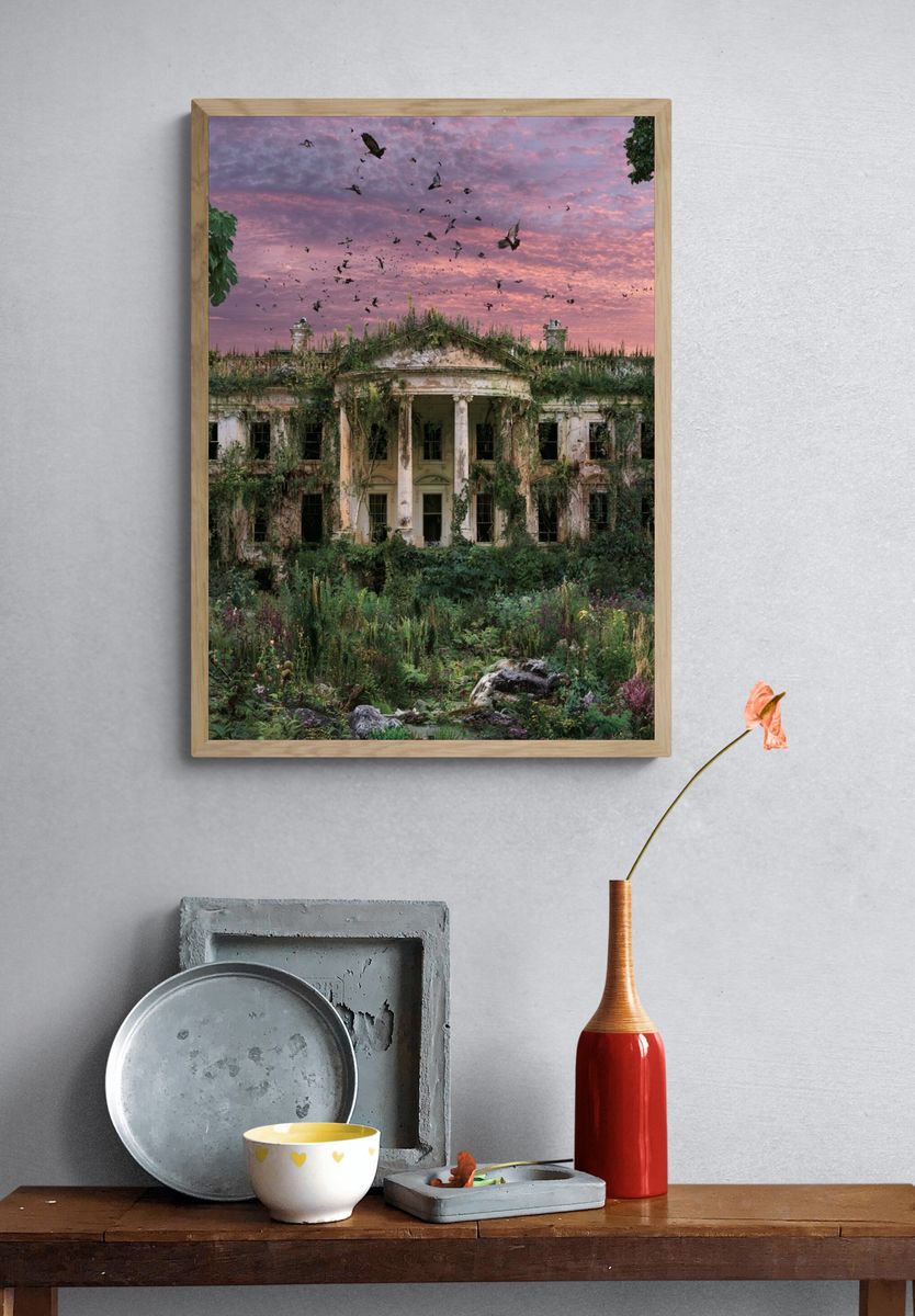 Overgrown Mansion at Sunset Poster. — room view 3