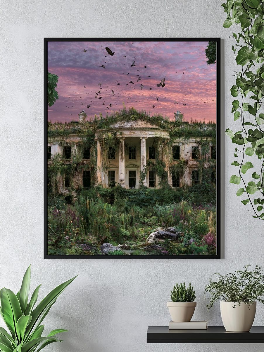 Overgrown Mansion at Sunset Poster. — room view 4