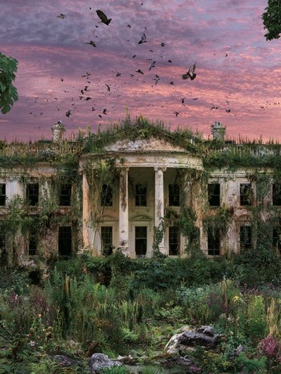 Overgrown Mansion at Sunset Poster.