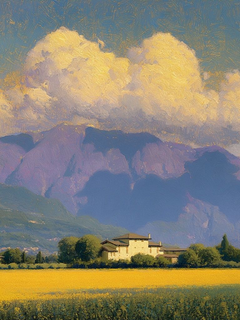 Tuscan Fields Landscape Print. poster — nature art