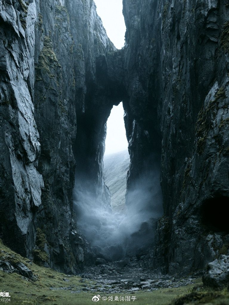 Misty Rock Canyon Landscape Poster. poster — nature art