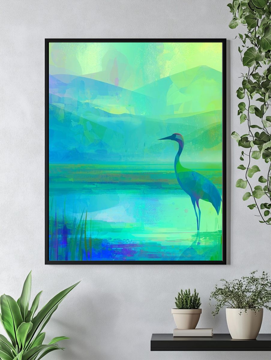 Heron at Dawn Nature Poster. — room view 4