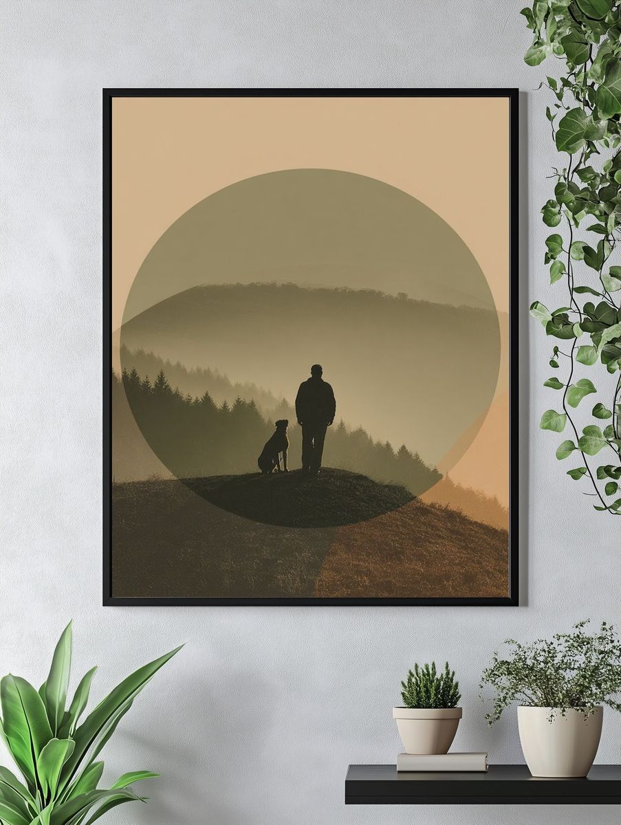 Misty Mountain Silhouette Photography Poster. — room view 4