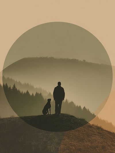Misty Mountain Silhouette Photography Poster.