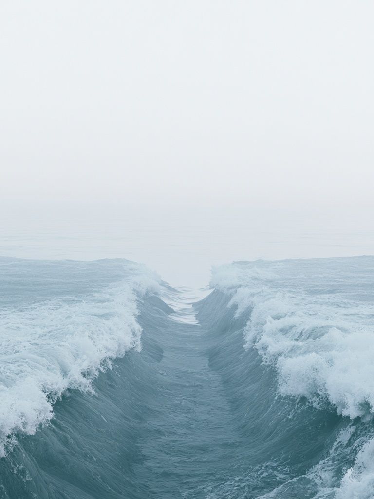 Misty Ocean Wave Poster. poster — nature art