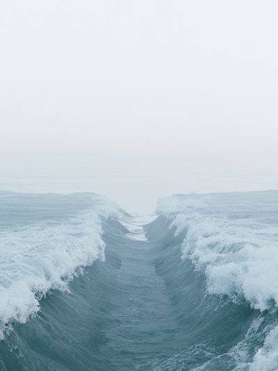 Misty Ocean Wave Poster.