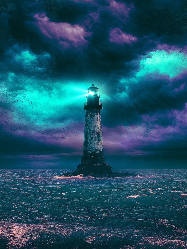 Lighthouse Stormscape Print. poster detail