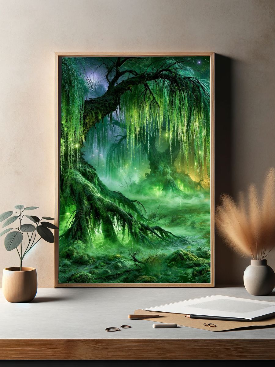 Enchanted Willow Forest Print. — room view 2