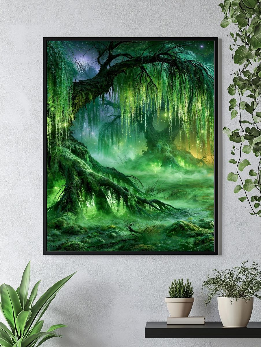 Enchanted Willow Forest Print. — room view 4