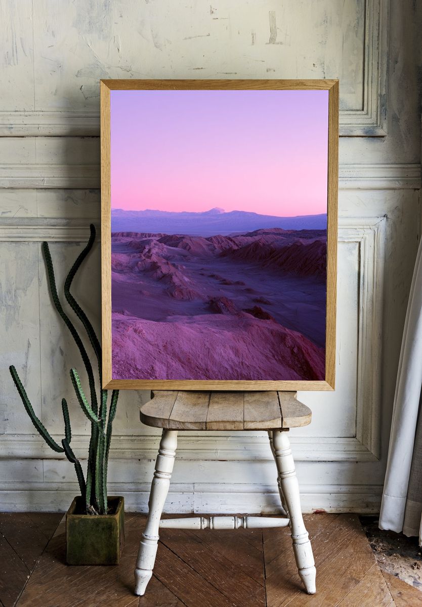 Pink Desert Dunes Landscape Poster. — room view 1