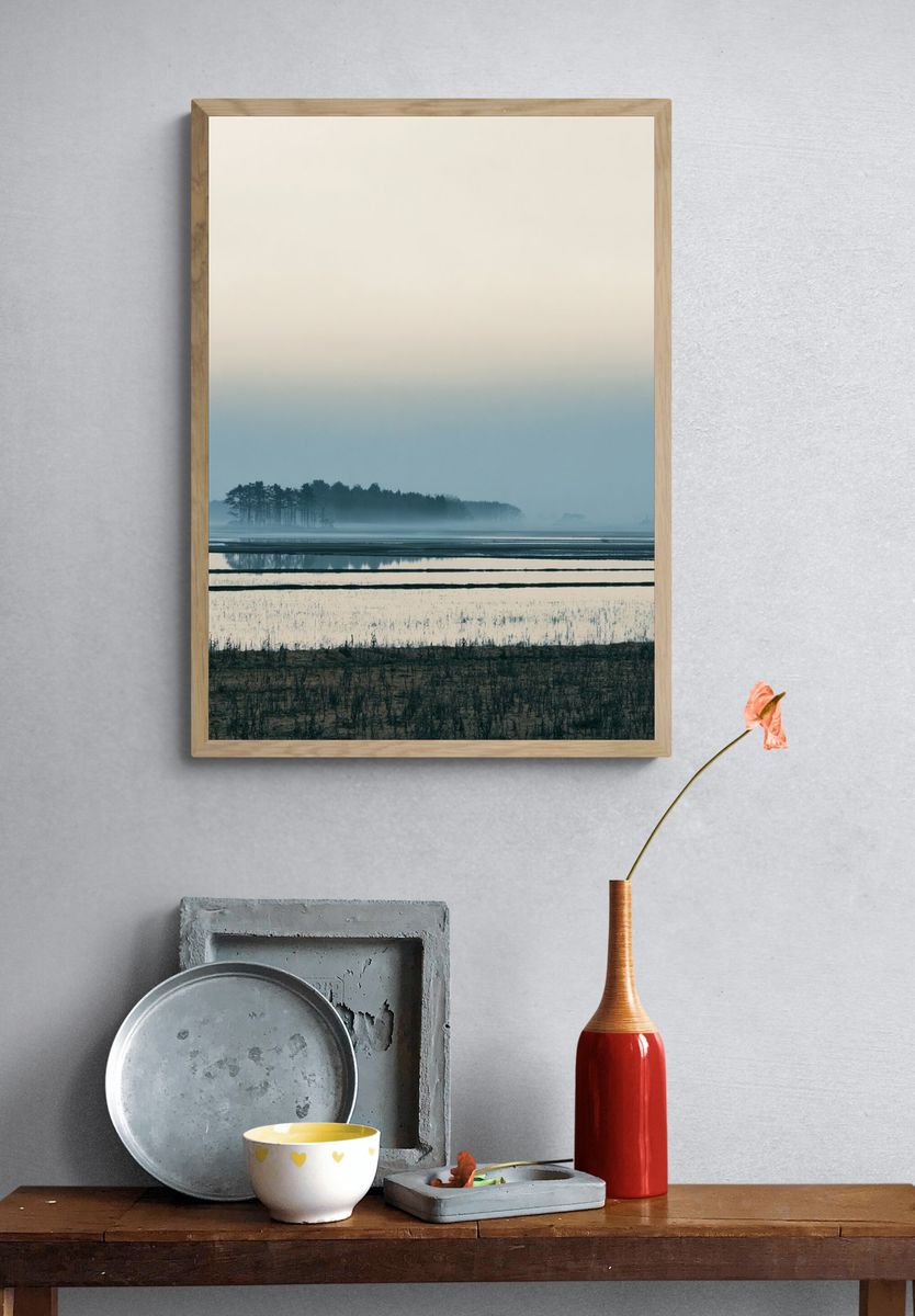 Misty Lake Landscape Poster. — room view 3