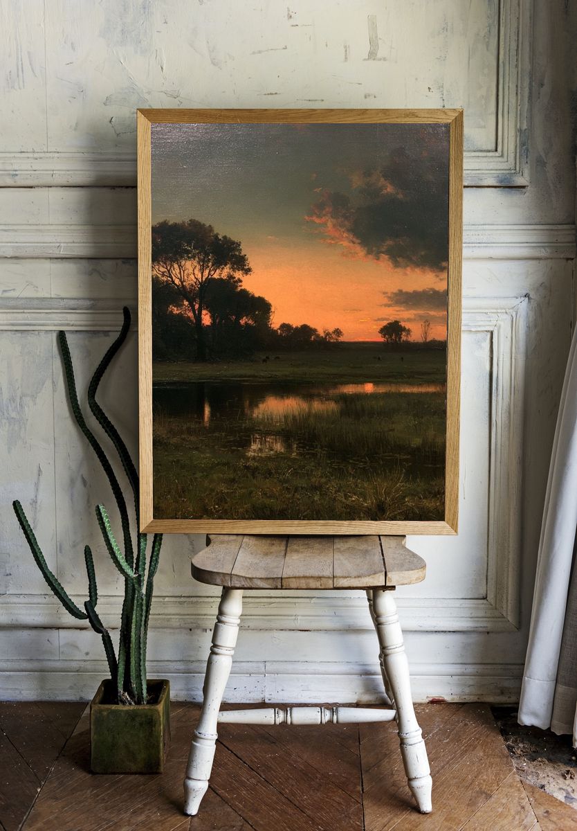 Sunset Wetland Landscape Poster. room preview