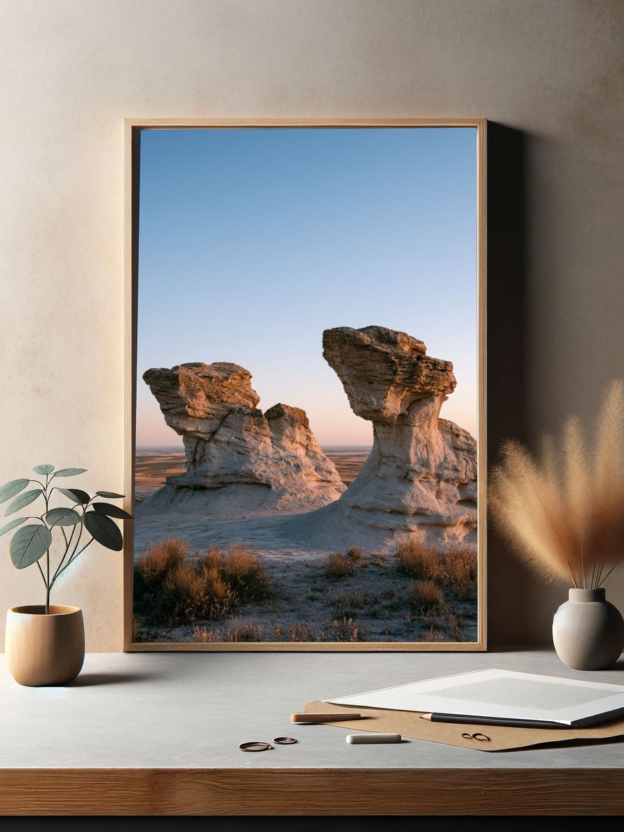 Desert Rock Formations Photography Poster. — room view 2
