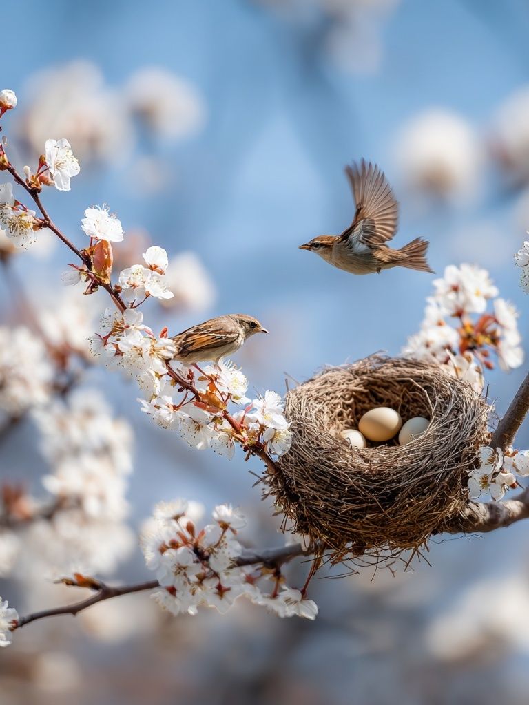 Spring Birds Nest Photography Poster. poster detail
