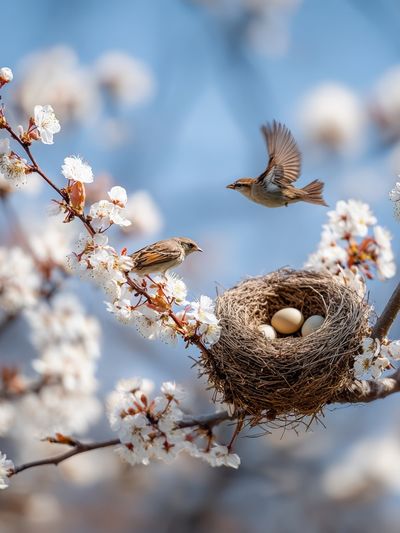 Spring Birds Nest Photography Poster