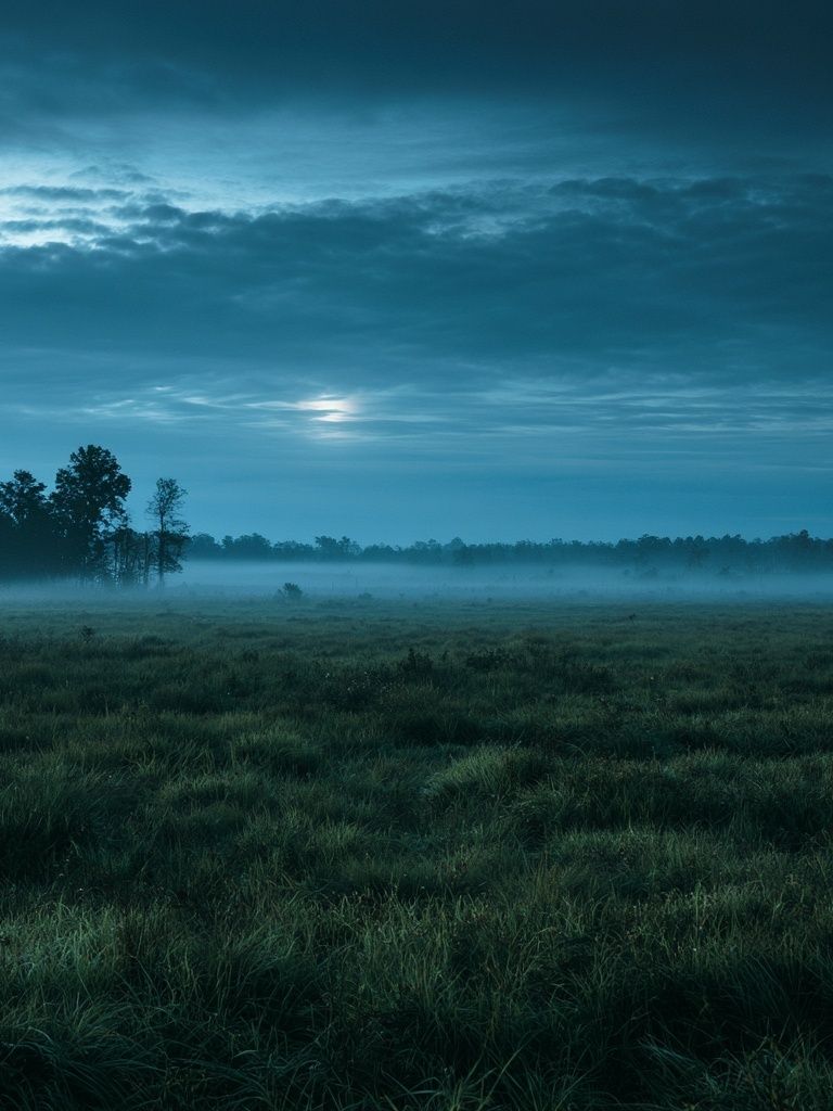 Misty Meadow Dawn Poster. poster detail