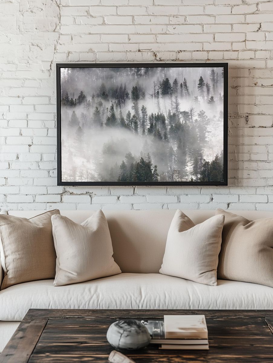 Fog rolling trees Lamar Valley room preview