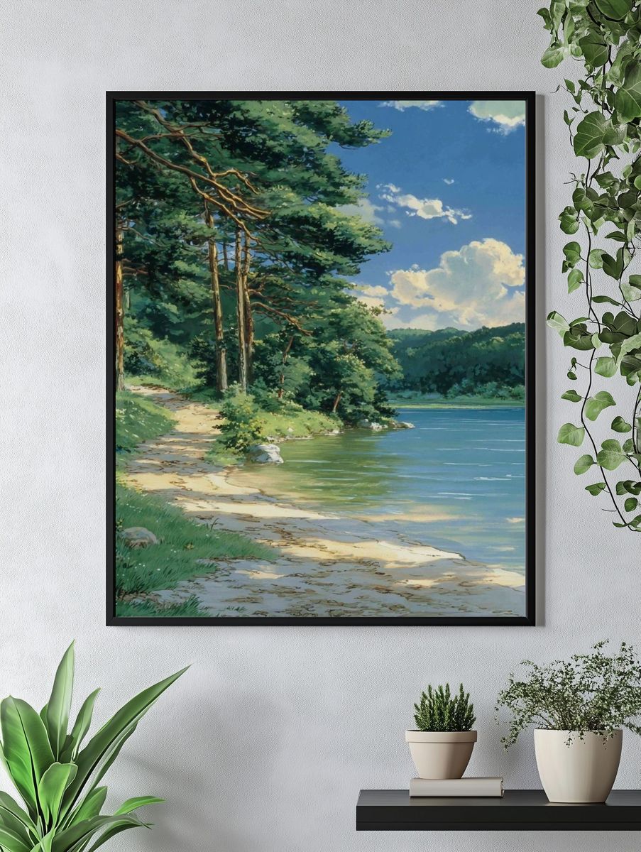 Lakeside Pine Forest — Nature Print. — room view 4