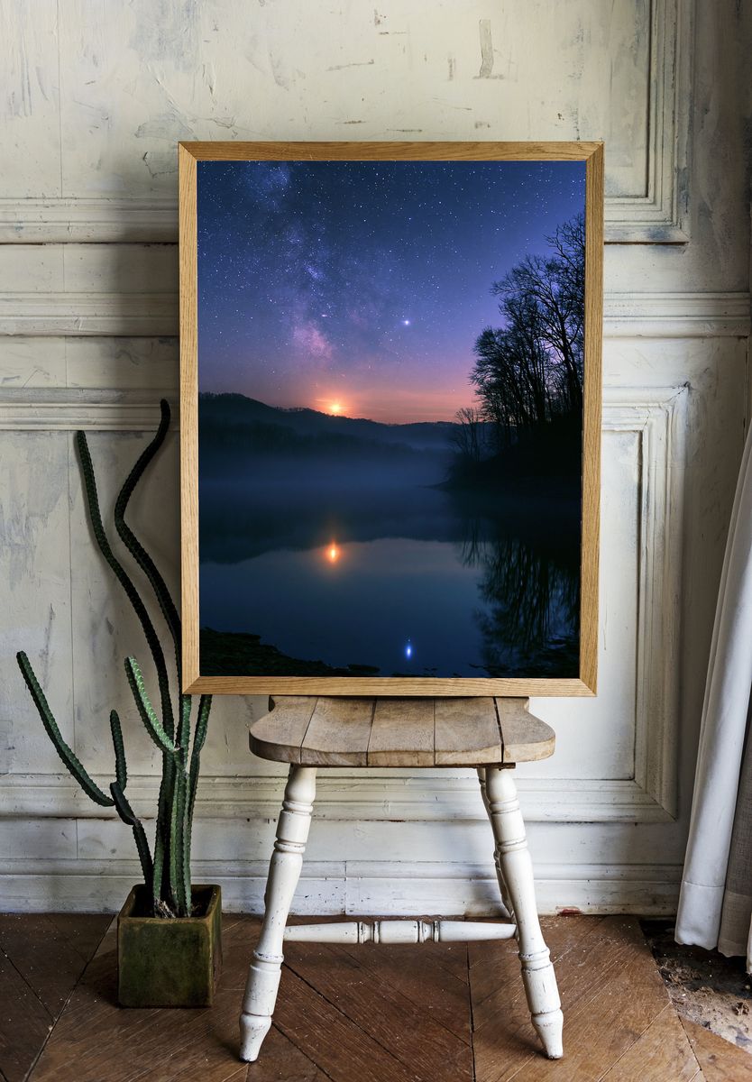Milky Way Dawn Landscape Poster. — room view 1