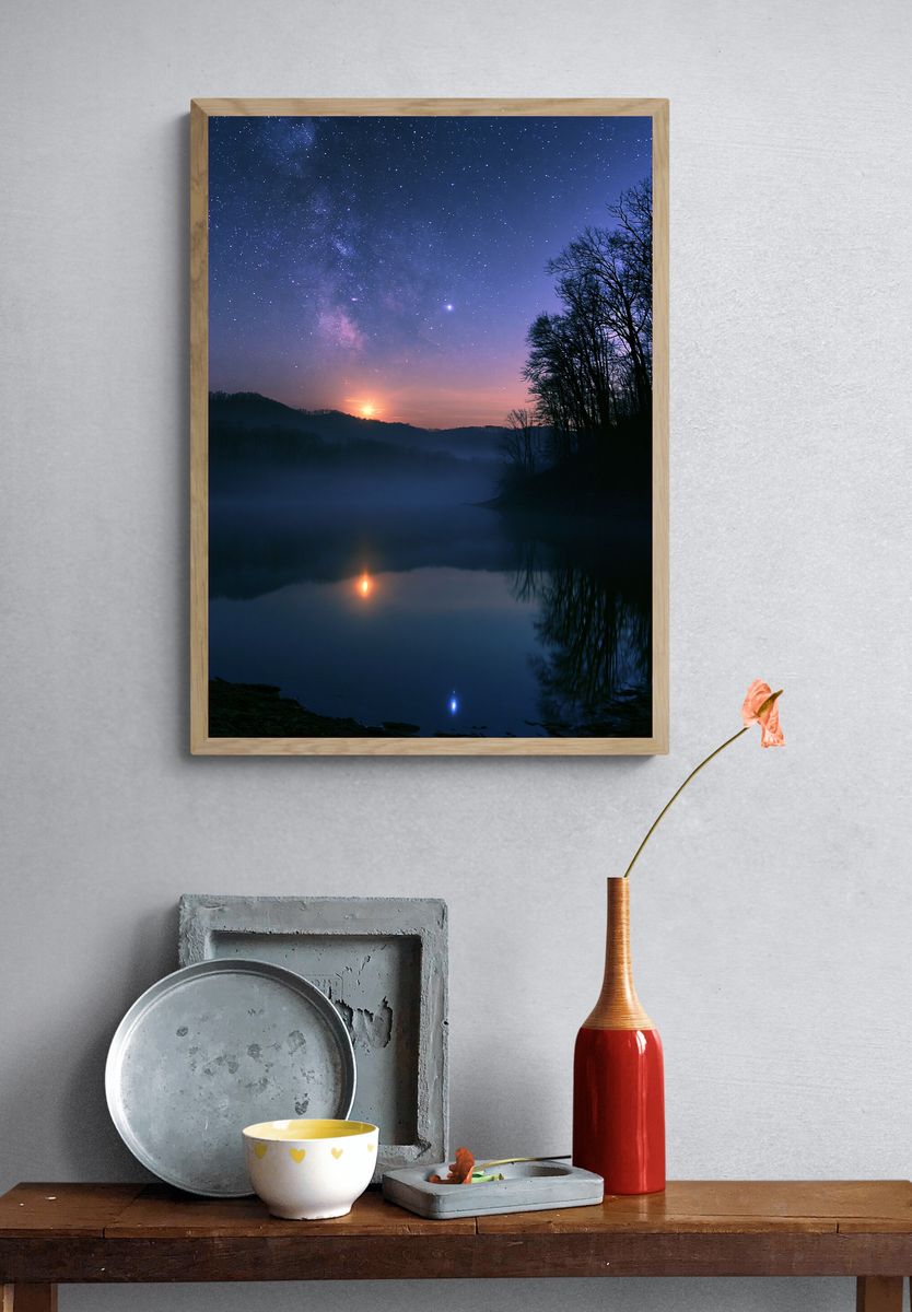 Milky Way Dawn Landscape Poster. — room view 3