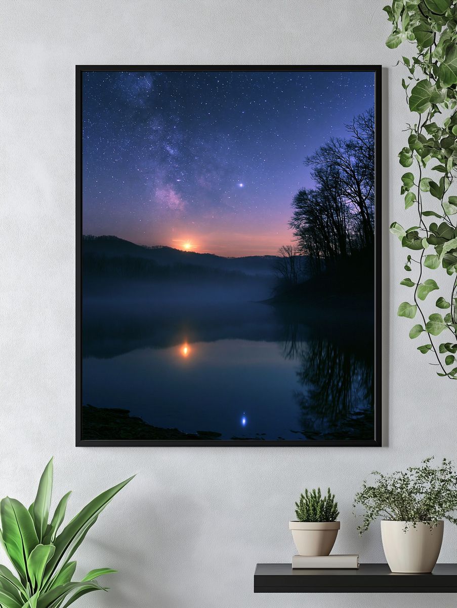 Milky Way Dawn Landscape Poster. — room view 4
