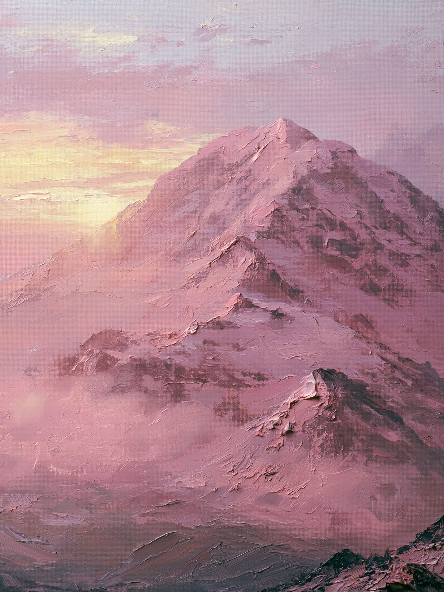 Pink Mountain Sunrise Print. poster — nature art