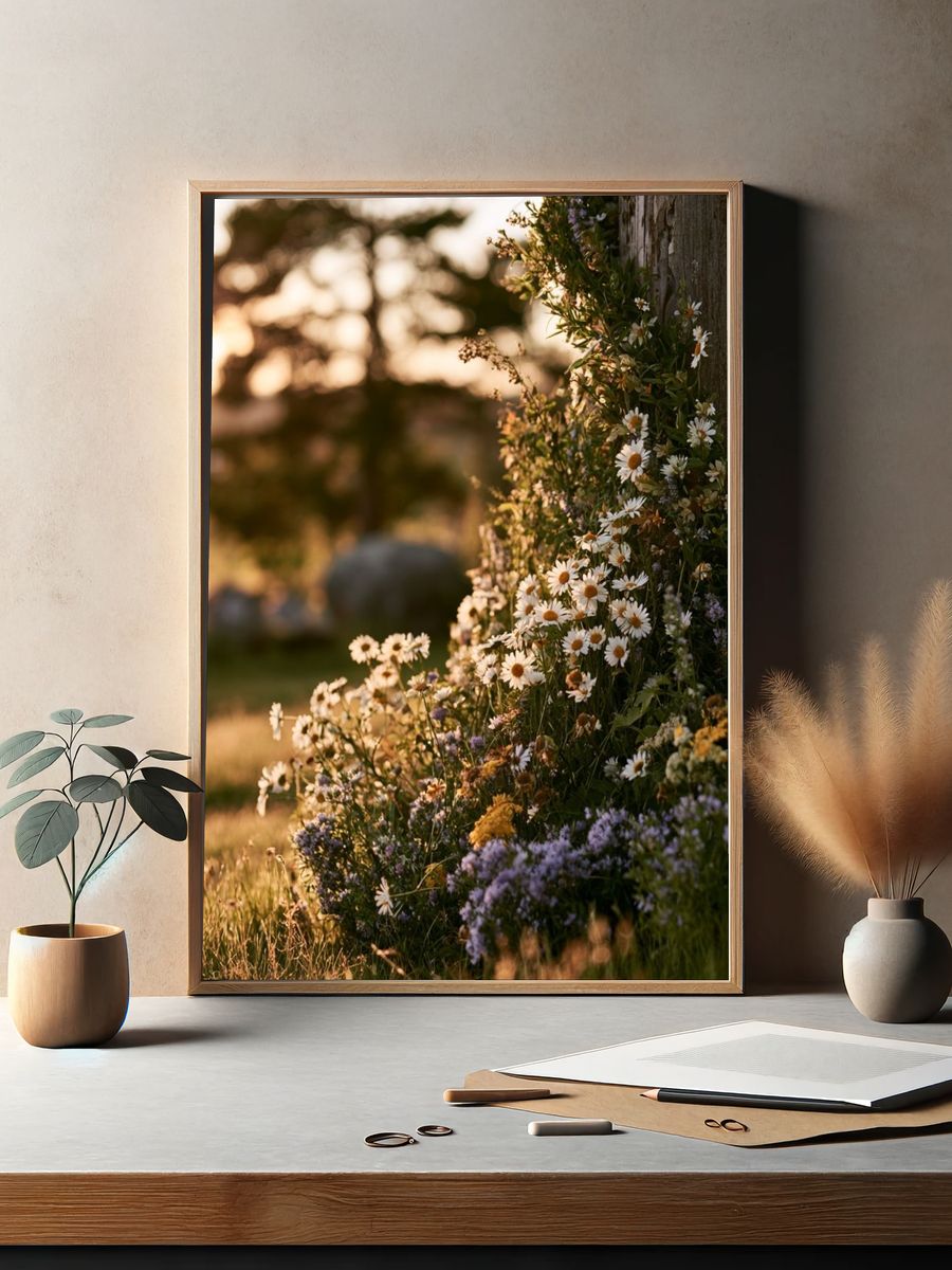 Wildflower Meadow at Sunset Poster. — room view 2